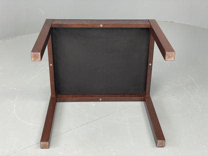 Vintage Danish Coffee Table Leather Topped Rectangular Dark Beech Wood EB12278