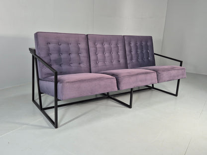 Vintage 3 Seater Sofa Modern Design Orange Box Lossit Purple Velvet EB12800