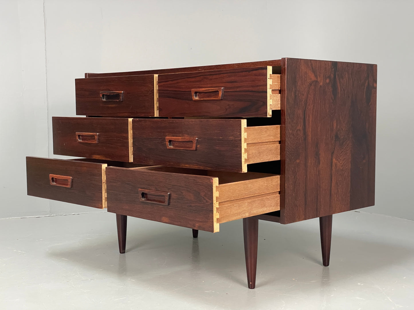 Vintage Chest Of Drawers 1960s Danish Mid Century Darkwood EB12360