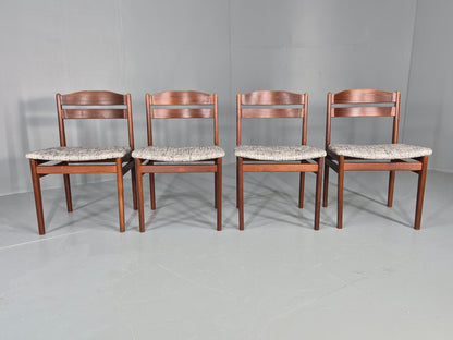 Set of four dining chairs with silver and deep blue seat pads EB11892