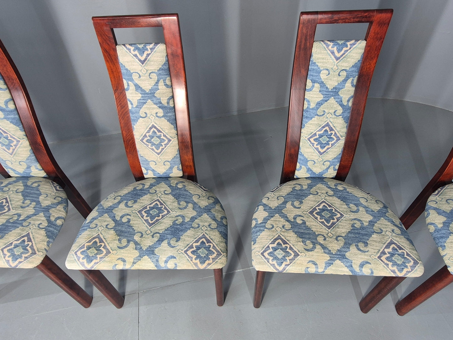 6 Vintage Danish 1980s Dining Chairs Retro Post Modern EB12264