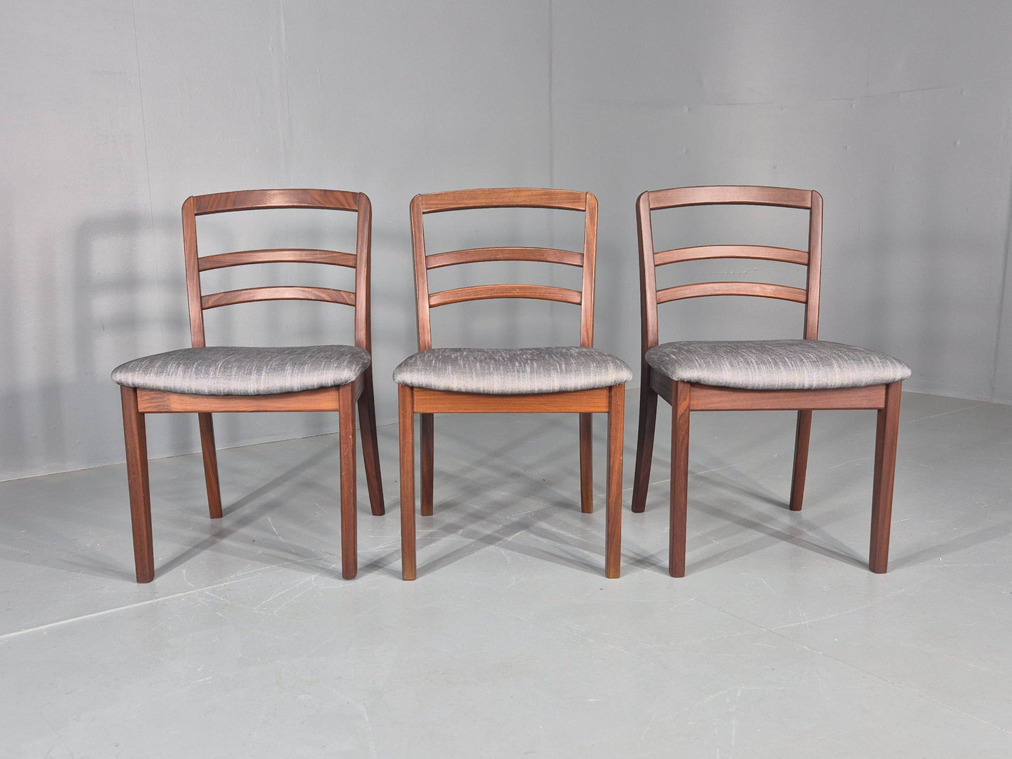 3 G Plan Dining Chairs Teak Frame New Upholstery 1980s Retro  EB11760