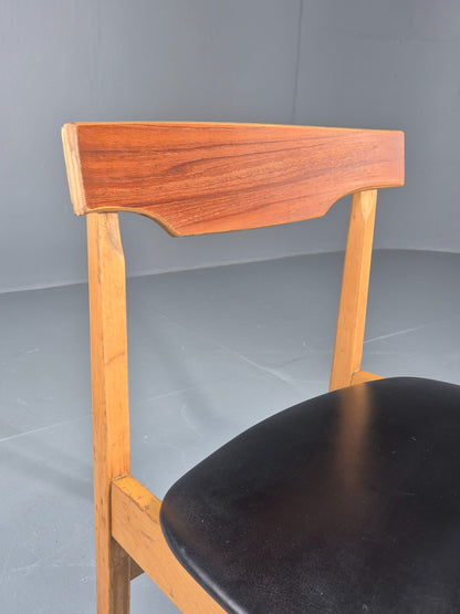 Vintage Teak Dining Chair 1960s Retro Mid Century Vinyl Seat EB11759