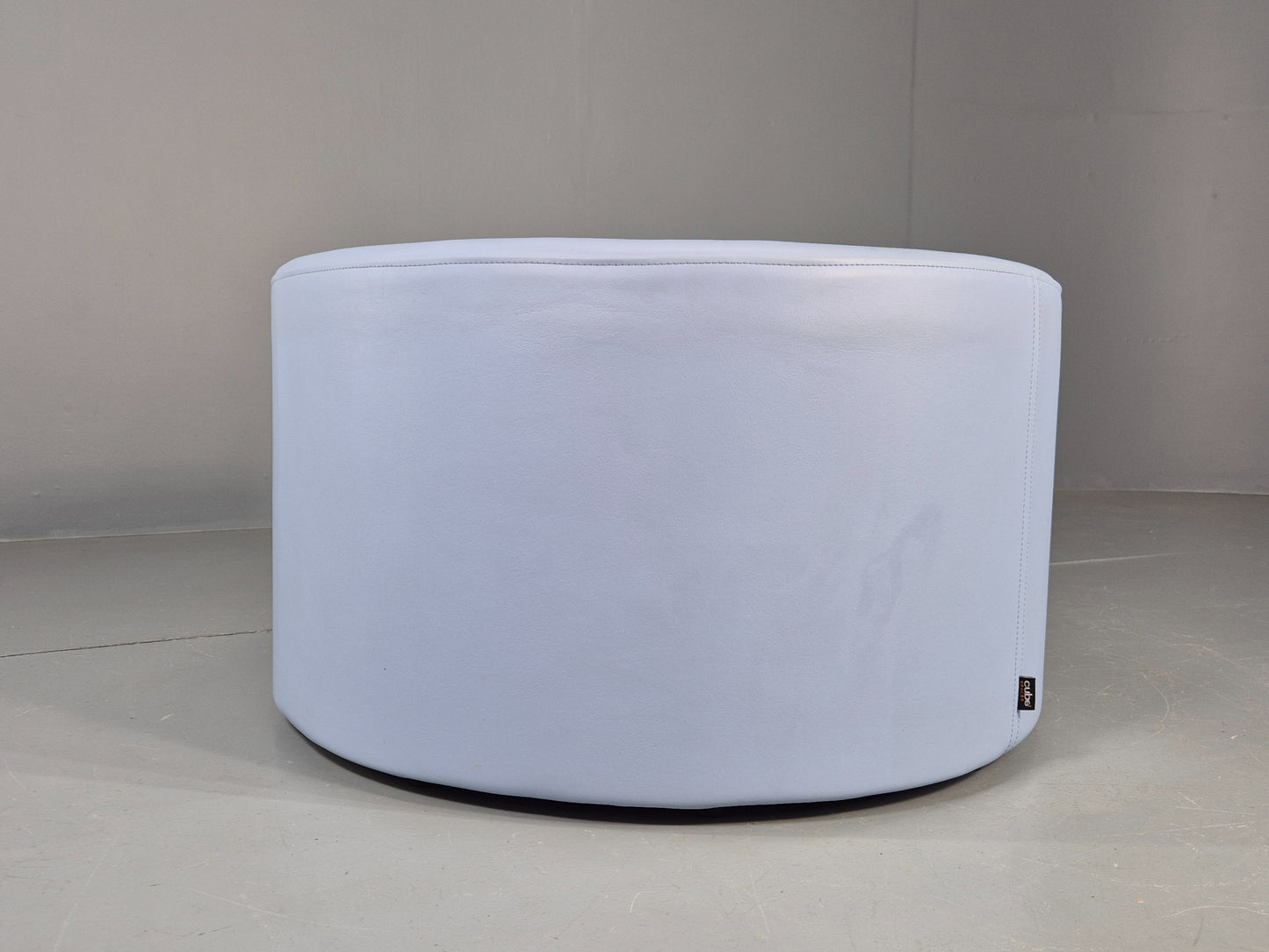 Cube Spaces Round Oversize Ottoman Footstool Leather EB12250