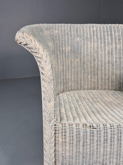 Vintage Lloyd Loom chair 1930s Original White Painted B12163