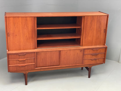 Vintage Danish Teak Highboard 1960s Mid Century Drawers Shelving Retro EB12347