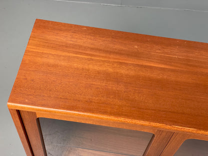 Vintage G Plan Bookcase Teak 1970s Glazed Doors Shelving Mid Century EB12972
