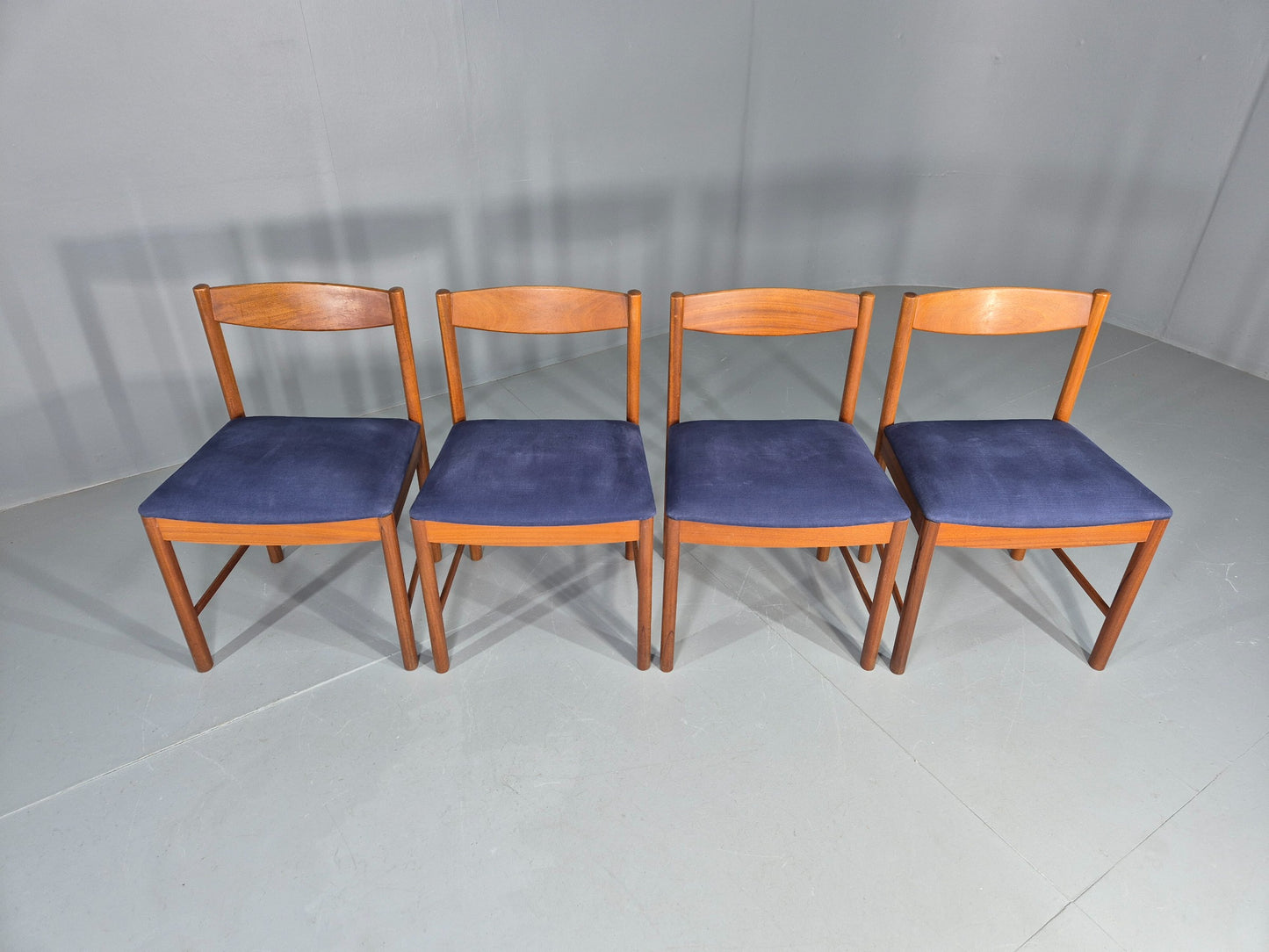 4 Mid Century Dining Chairs Teak Frame McIntosh 1970s Retro EB12161