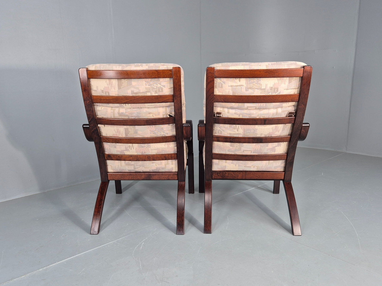 Vintage Danish Bentwood Lounge Chairs 1980s Stouby Retro MCM EB12130