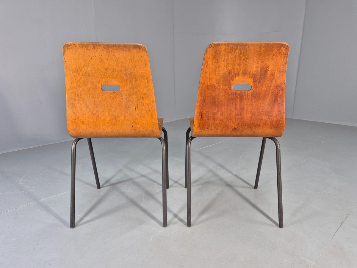 2 Vintage Robin Day Q Stak Chairs for Hille 1950s Design MCM Retro EB13130