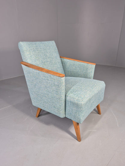 Mid Century Style Lounge Chair Newly Upholstered in Blue Retro EB9981