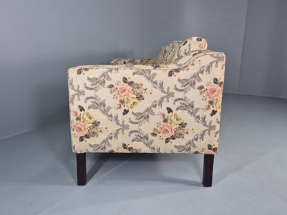 Vintage Danish 2 Seater Sofa 1970s Classical Floral Print Mid Century EB12540