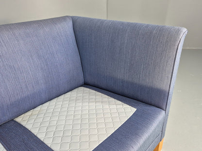 Vintage Danish Mid Century 3 Seater Sofa Original Blue Wool 1950s Retro EB12371