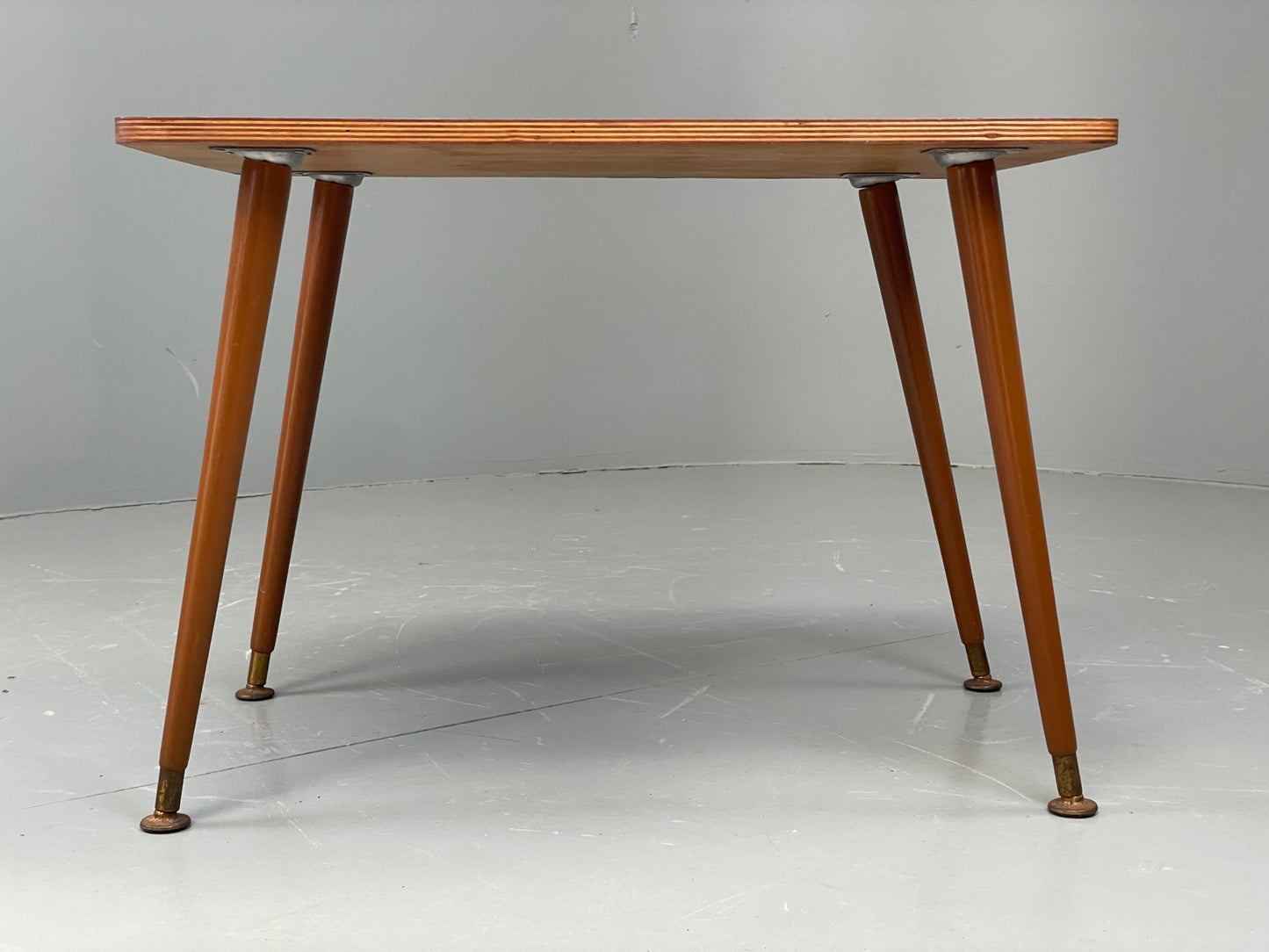 Vintage 1960s Side Table Spindle Legs Mahogany Ply Top Mid Century EB11880