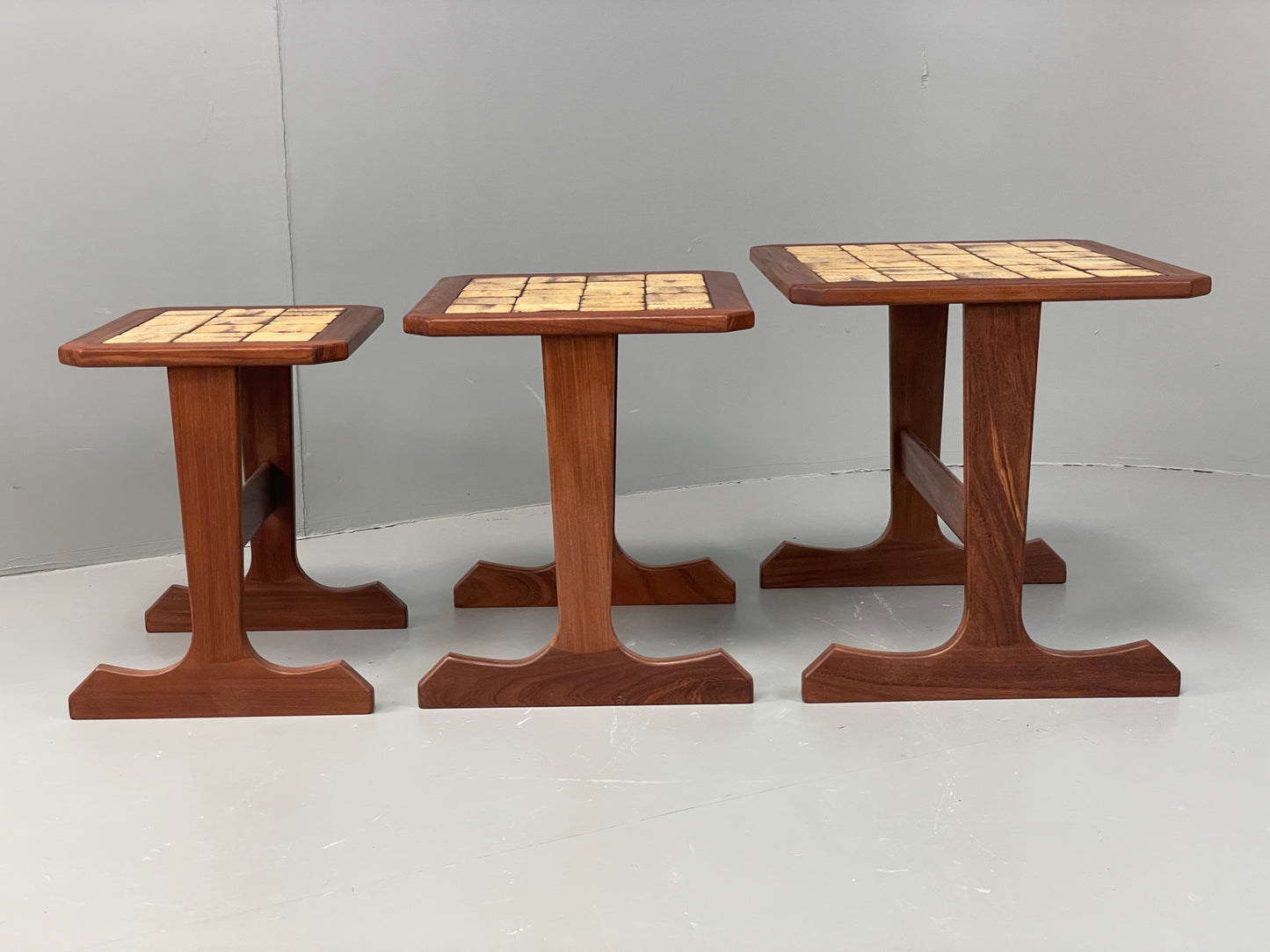 Vintage G Plan Nesting Tables Teak Tile Top Mid Century 1960s Set Of 3 EB12886