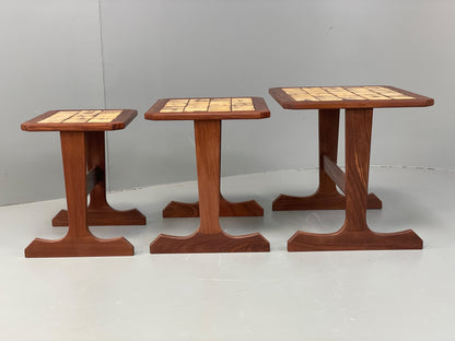 Vintage G Plan Nesting Tables Teak Tile Top Mid Century 1960s Set Of 3 EB12886