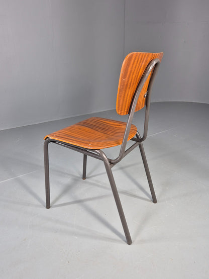 Vintage Danish Steel and Plywood Dining or Workspace Chair 1960s MCM  EB12474