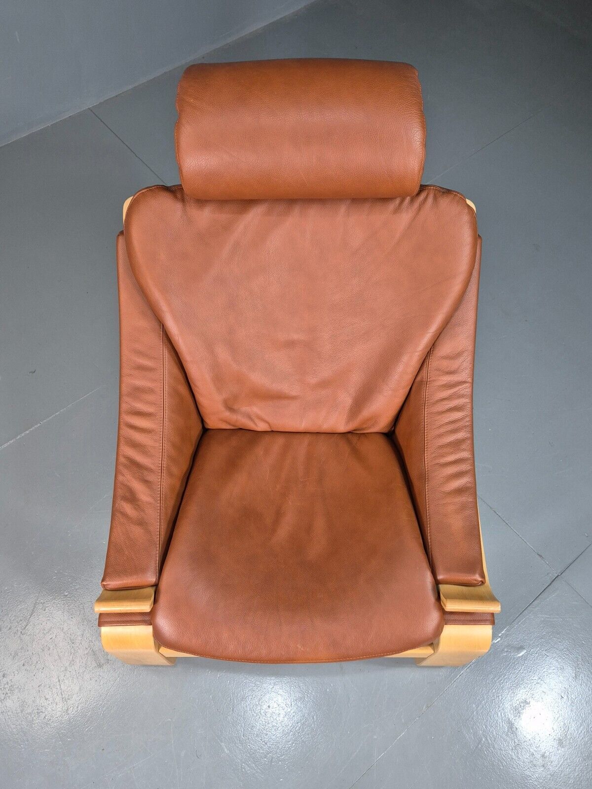 Vintage Lounge Chair Leather Bentwood Krokken Fribytter Retro MCM EB7420 MBEN