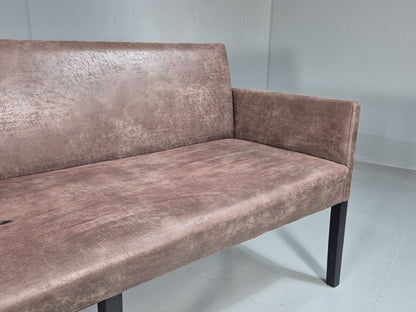 Danish Brown Suede Leather 3 Seat Sofa EB7451 M3SS