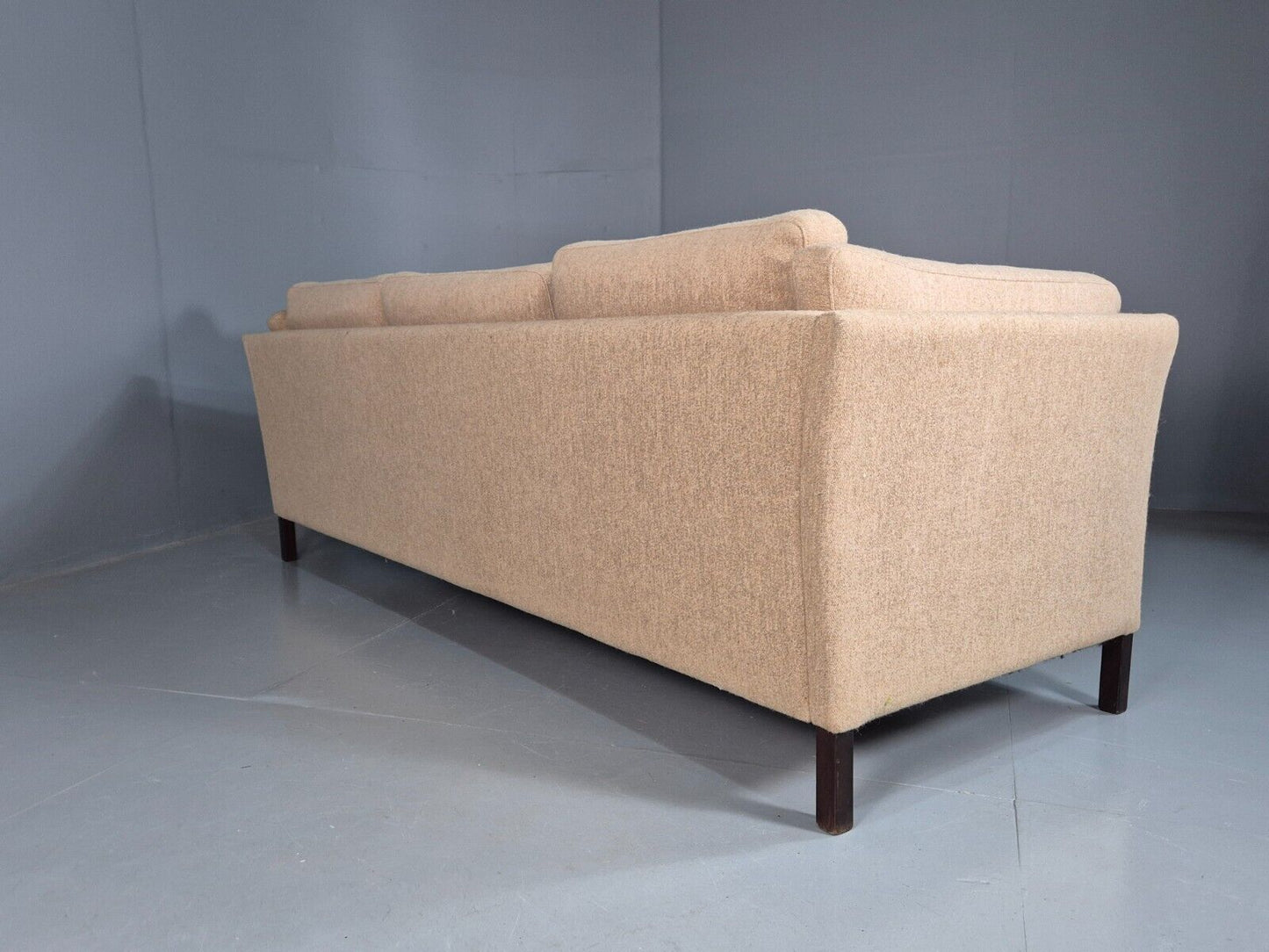 Vintage Danish 3 Seat Sofa Oatmeal Wool Mogens Hansen 1970s Retro EB7614 M3SS