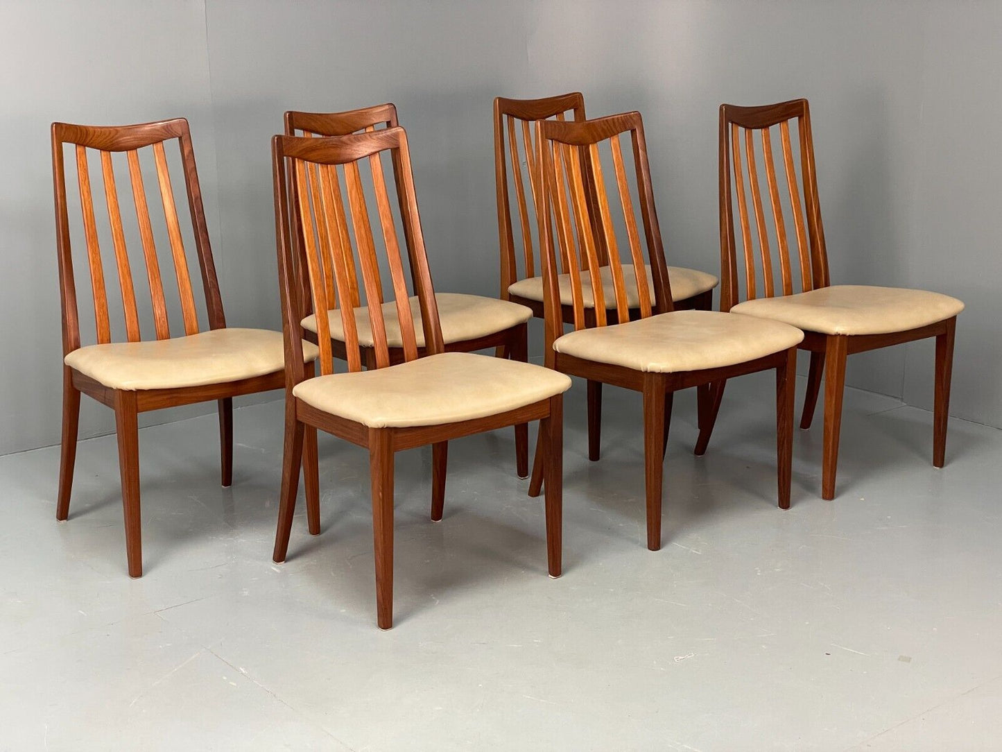 EB6888 Vintage G Plan Teak Dining Chairs Sierra Range Set Of 6 Retro MCM MWOO