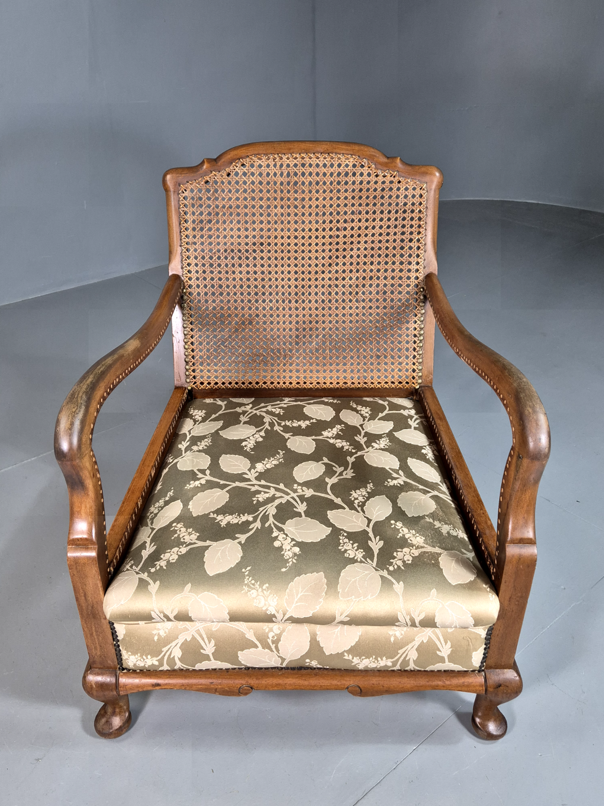 EB7360 Vintage Lounge Chair Bergere Back Mahogany Frame Antique 1920s VCHA