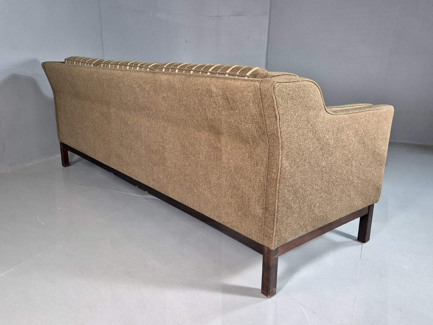 Vintage Danish 3 Seat Sofa Khaki Wool Upholstery Mogensen Retro MCM EB7266 M3SS