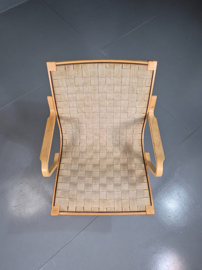 EB7398 Vintage Danish Lounge Chair Canvas Bentwood Ostergaard MCM Retro MBEN