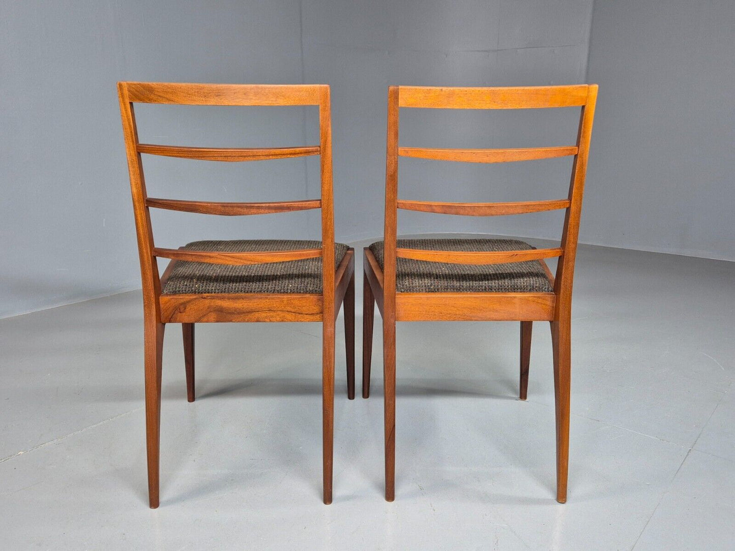 2 Vintage Dining Chairs Green Seats Teak Mcintosh 1960s Retro MCM EB8434 MDIN