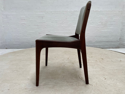 EB3056 Danish Teak & Blue Grey Velour Dining Chair Mid-Century Modern MDIN