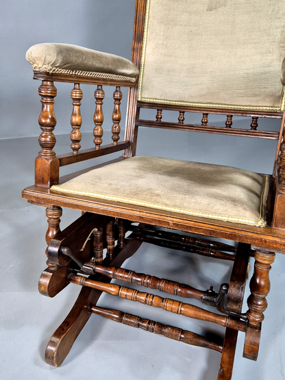 EB7358 Vintage American Style Rocking Chair Oak Frame Antique Style VWOO