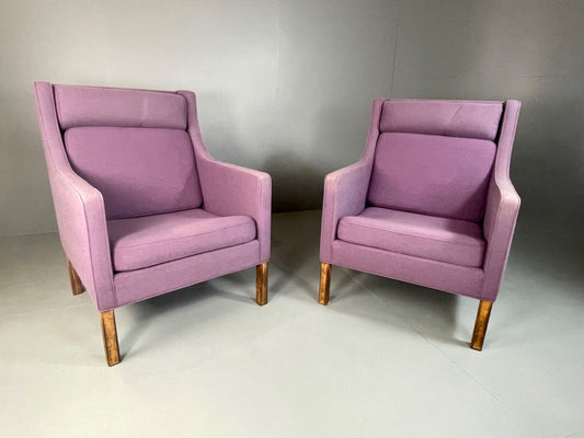 EB4838 Pair Borge Mogensen 2431 Lounge Chairs, Retro, Vintage, MCM Wingback MNOR