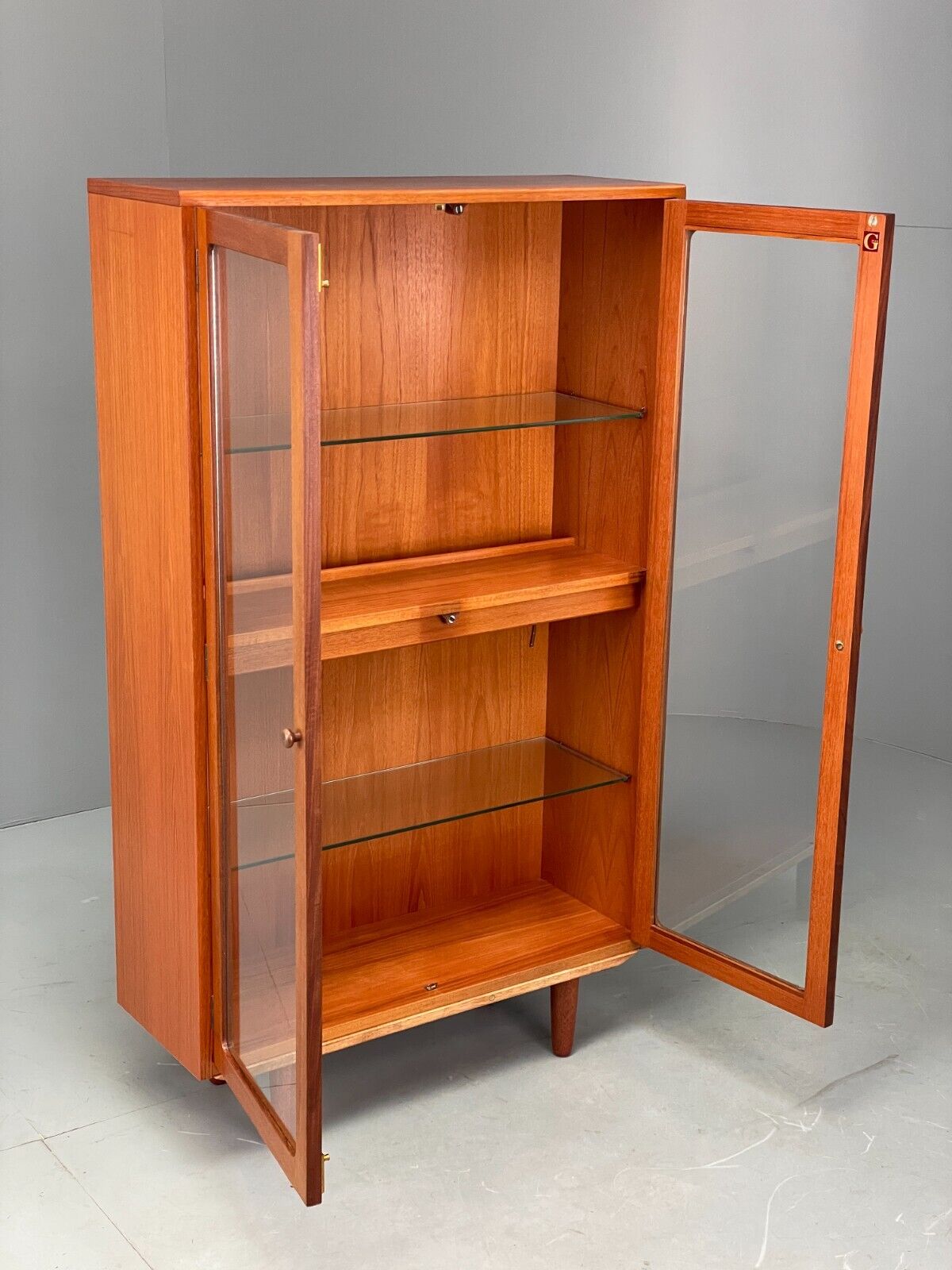 EB7535 Vintage G Plan Teak Display Cabinet Shelving Unit 1980s Retro MWOO