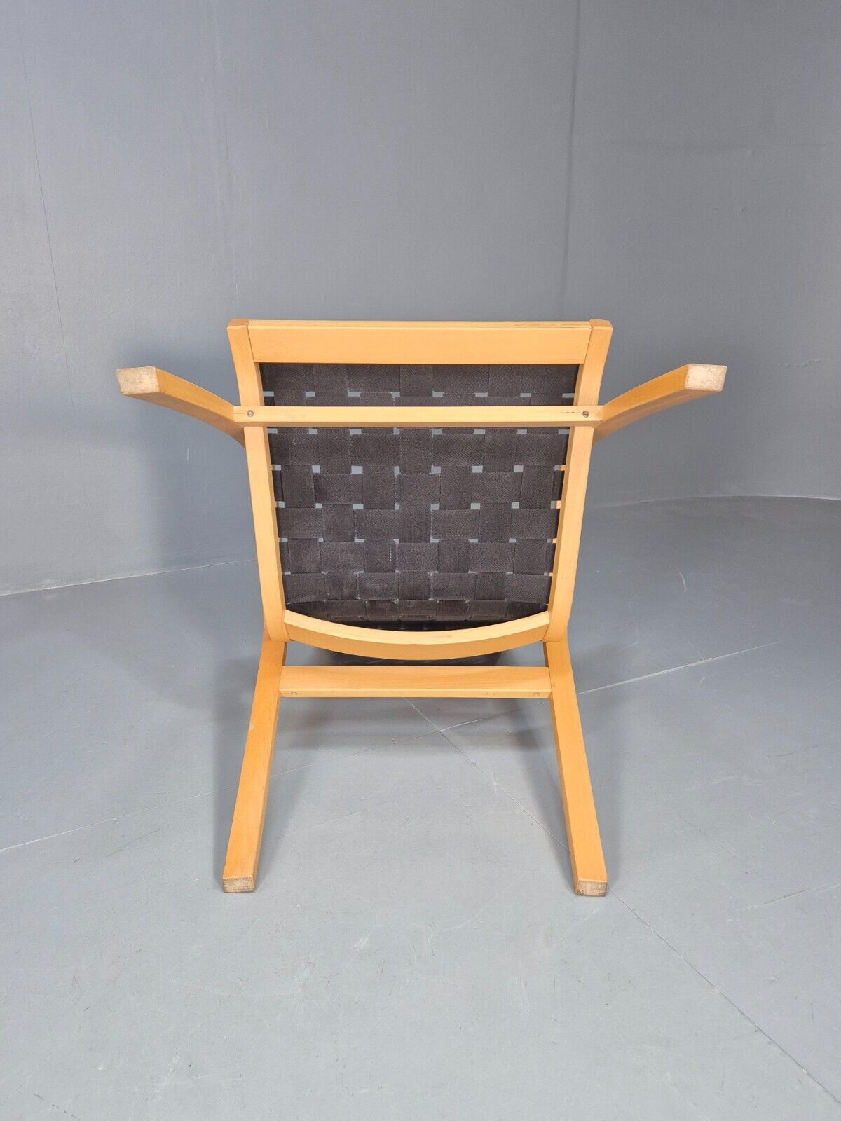 Vintage Danish Lounge Chair Black Canvas Bentwood Aalto Style Retro EB8516 MBEN