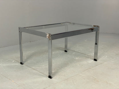 Vintage Small Chrome And Glass Rectangular Coffee Table EB7844 MWOO