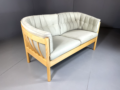 EB5400 Vintage Danish Wood and Wool Two Seat Sofa, Retro Nielaus and Jeki M2SS