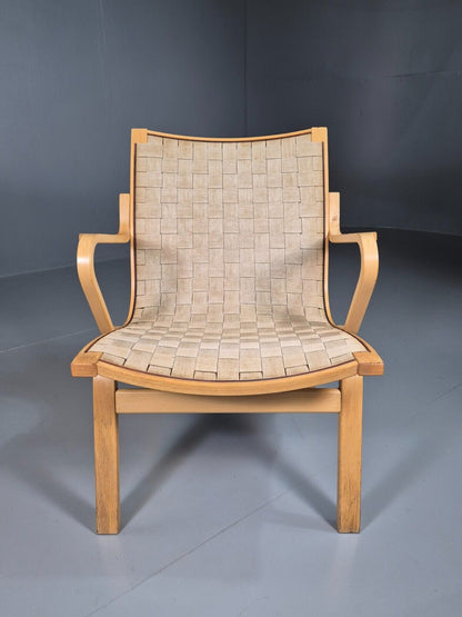 EB7398 Vintage Danish Lounge Chair Canvas Bentwood Ostergaard MCM Retro MBEN