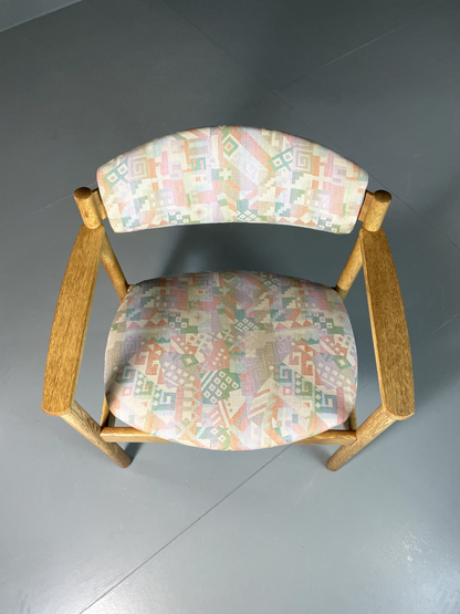 EB6019 Vintage Danish Oak Elbow Chairs FDB Møbler Set of 4 80s Print MDIN