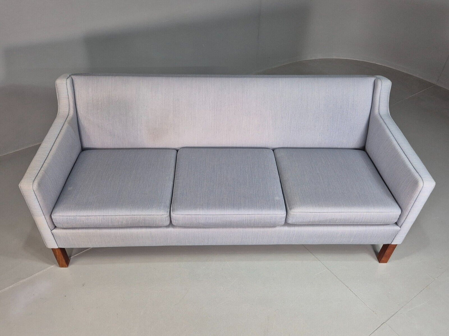 Vintage Danish 3 Seat Sofa Blue Wool 1950s Retro MCM EB7462 M3SS