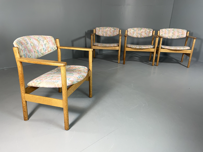 EB6019 Vintage Danish Oak Elbow Chairs FDB Møbler Set of 4 80s Print MDIN