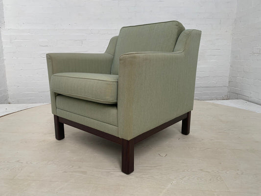 EB3072 Danish Spearmint Green Wool Arm Chair with Beech Base Vintage MNOR