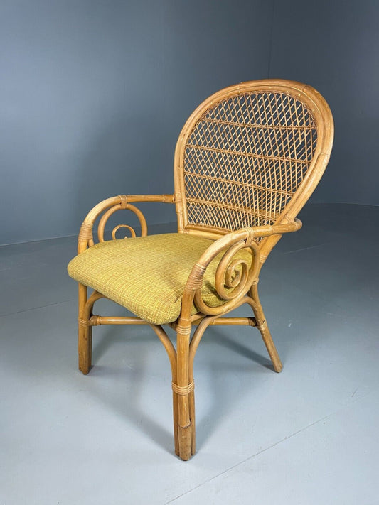 EB6974 Vintage Bamboo Cane work Lounge Chair 1970s Retro MNOR