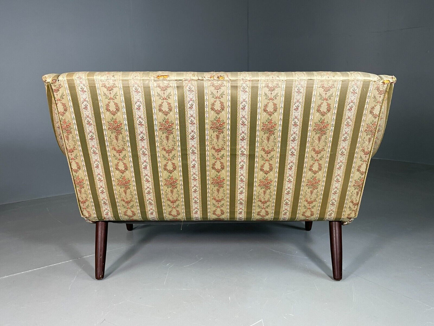 EB6947 Vintage Danish 2 Seat Sofa Cotton Upholstery Retro MCM M2SS