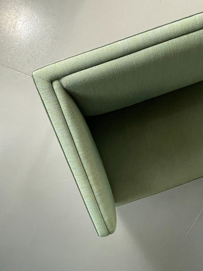 EB6932 Vintage Danish 2 Seat Sofa Green Wool Upholstery MCM Retro Art Deco M2SS