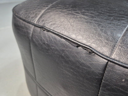 Vintage Footstool Pouffe Black Vinyl Sherbourne 1960s Retro EB8204 MFOO