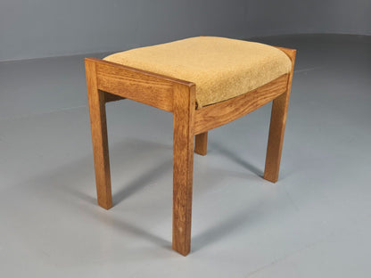 Vintage Stool Gold Chenille Oak Frame Meredew 1950s Retro EB7896 MFOO