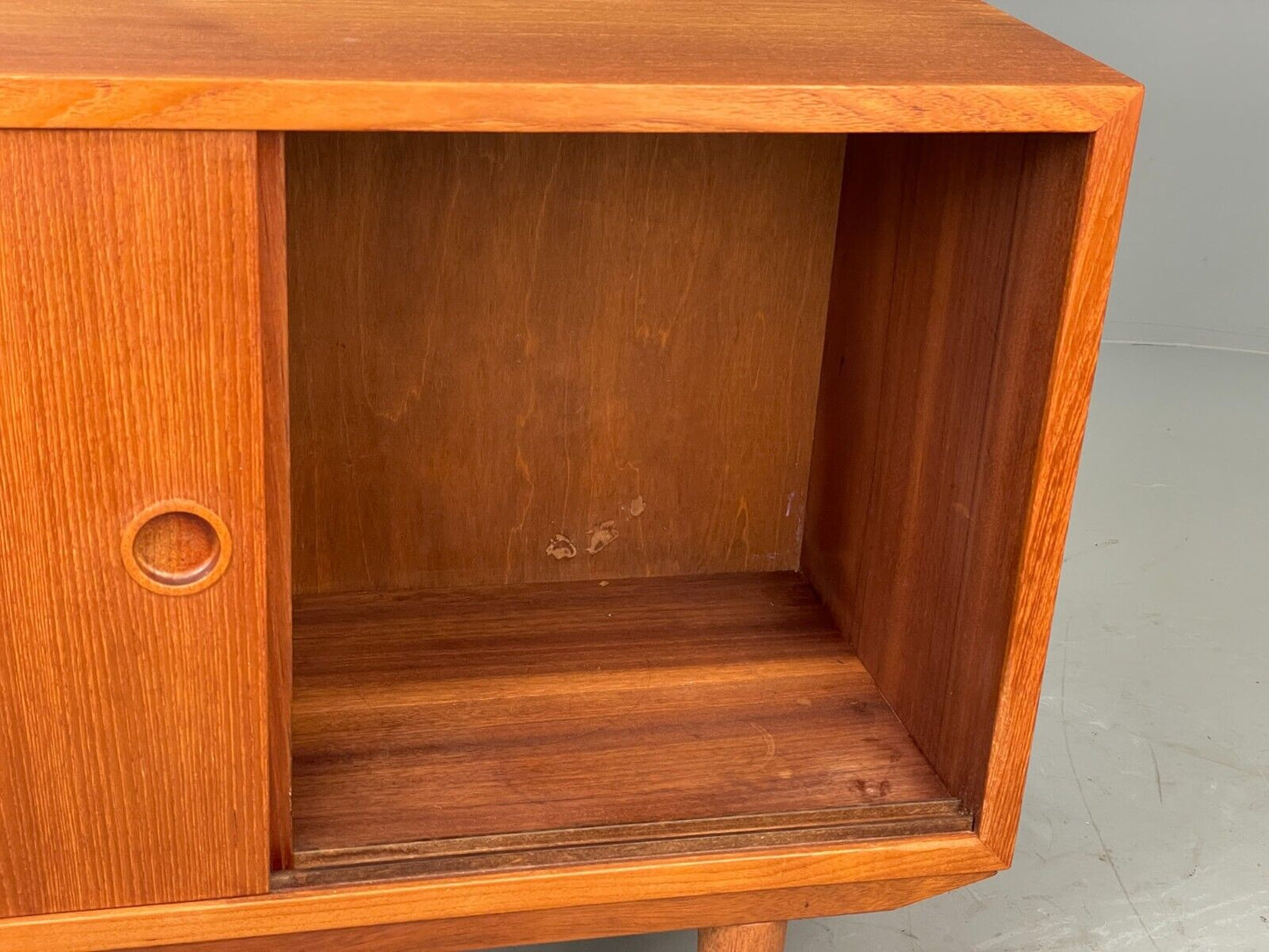 Vintage Danish Small Teak Cupboard Turned Circular Handles 1970s EB7837 MWOO