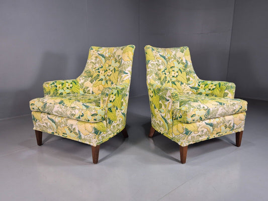 2 Vintage Tub Chairs Floral Upholstery 1970s Retro Kitsch EB7824MNOR