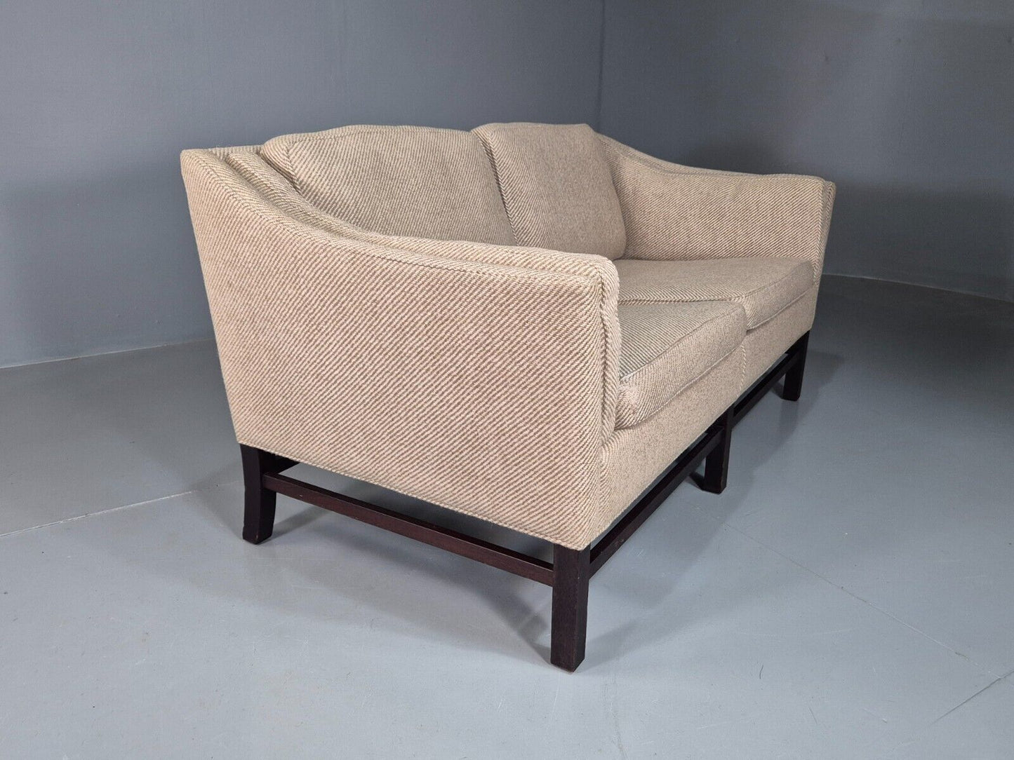 EB7459 Vintage Danish 2 Seat Sofa Cream Beige Wool Retro MCM M2SS