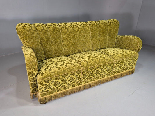 Vintage Danish Sofa Green Moquette Art Deco 1930s Antique EB7790 M3SS